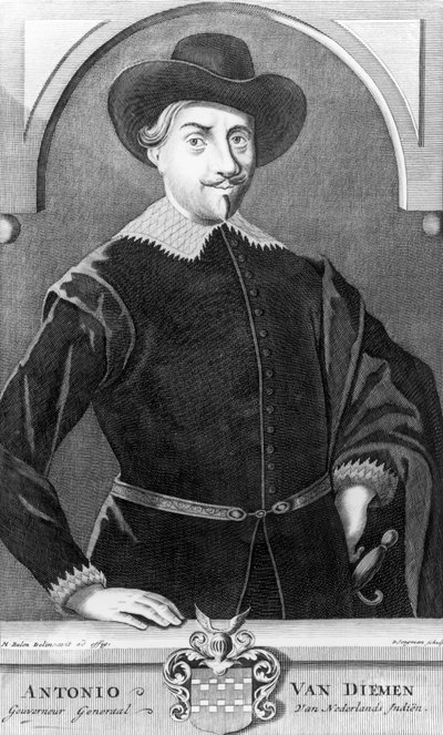Portrét Antonyho van Diemena (1593-1645) vyrytý Dirkem Jongmanem (nar. 1684) od Matthys Balen